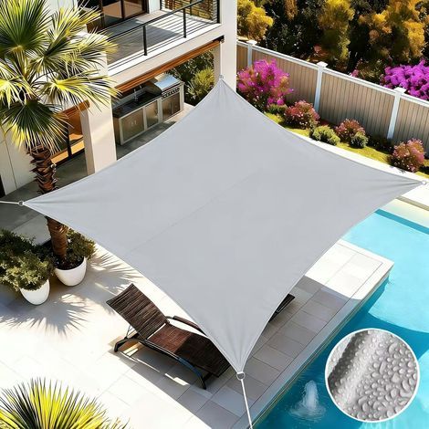 Wasserdichte Plane und Sonnenschutz - 34 m, 98 % UV-Schutz, wärmeisolierende Markise für Terrasse, faltbare, regendichte Markise, Grau. (1/5)