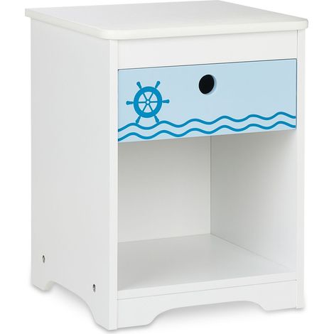 Comodino con cassetto per bambini spazio portaoggetti decorativo 60 x 40 x 40 cm in legno bianco 130012247