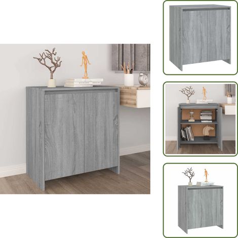 Sideboard Grau Sonoma 70x41x75 cm Holzwerkstoff - Sideboard - TV-Schrank - Wohnraumschrank - Regal - Grau (1/5)