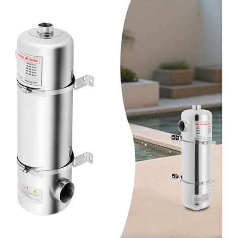 Échangeur thermique piscine 60 kW – acier inoxydable SS304 – 200 kBtu/h – usage pour piscine d’eau salée et chlorée jusqu’à 250 m³