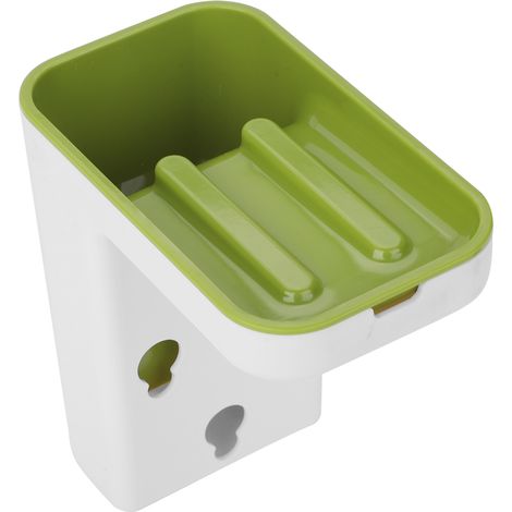 Égouttoir vert en ABS pour vaisselle, support de séchage d'éponge, rangement ustensiles de cuisine, étagère à couverts, accessoire propre. (1/5)
