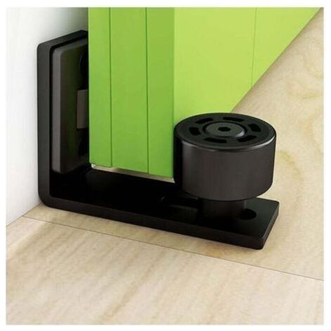 Adjustable Floor Guide Wall/Door Bottom Guide for Sliding Wooden Door, Black (1/4)