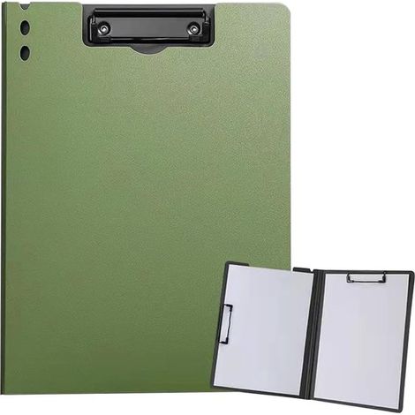 Porte-bloc A4 à double pince pour bureau et école, vert, 31,5 cm x 22,5 cm (1/5)