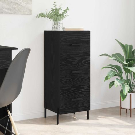 vidaXL Buffet Chêne noir 34 x 34,5 x 90 cm Bois d'ingénierie (1/5)