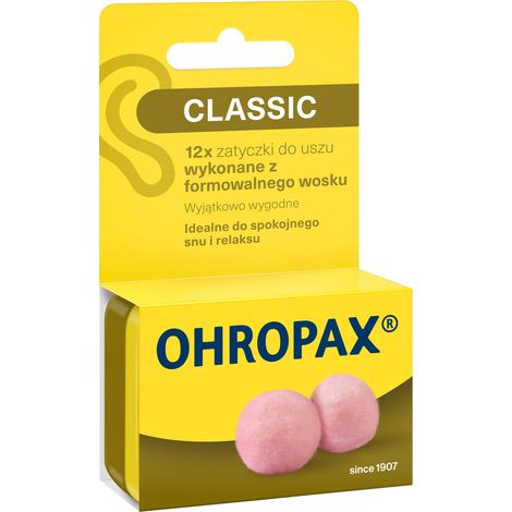 Tapones para los oídos Ohropax Classic de cera moldeable, 12 unidades. (1/4)