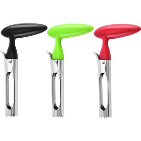 Set di 3 pezzi per rimuovere i semi dalle mele, estrattore di torsolo in acciaio inossidabile, accessorio da cucina, rimozione dei semi dalla frutta. (1/5)