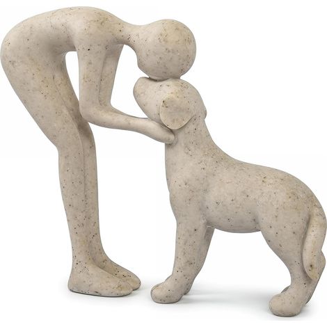 Figurine Homme et Chien Décorative en Résine, Style Canin (1/5)