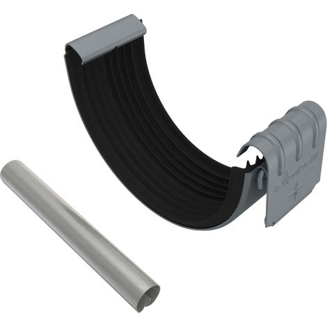 ZAMBELLI Rinnenverbinder verzinkt inkl. Wulstverbinder Dachrinnenverbinder für Dachrinne halbrund, Montage ohne löten, 105 mm / 250/8 teilig Anthrazit