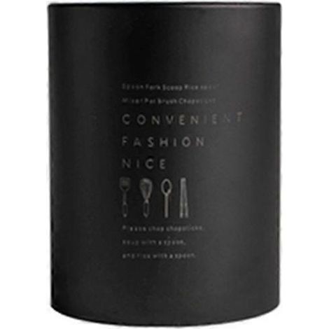 Porte-baguettes multifonctionnel en acier inoxydable de style nordique, égouttoir pour cuillères et fourchettes, tube de rangement pour couverts, organisateur d'ustensiles de cuisine (noir) R-13.00X10 (1/4)