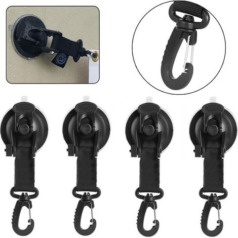 Filiyano-Lot de 4 crochets de camping à ventouse noirs (1/5)