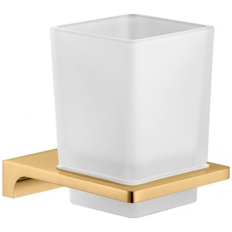 Porte-verre NIL en verre et laiton doré brossé 10x6,35x9,7cm (1/2)