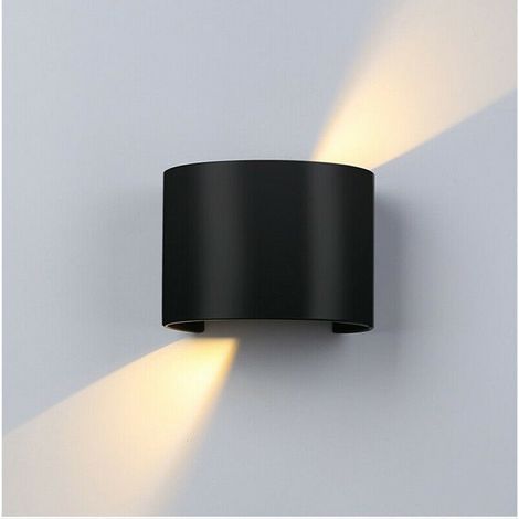 Applique parete 10W IP55 curvo nero luce led regolabile 6500k 3000k UP & DOWN  calda 3000k (1/9)
