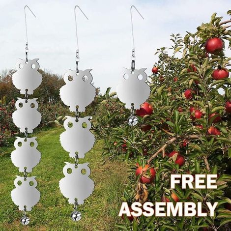 Lot de 16 Répulsifs Anti-Oiseaux Réfléchissants Antiparasitaires en Forme de Hibou avec Cloches, Protecteur de Plantes de Jardin, Centre Commercial, Faux Hiboux pour éloigner Les (1/5)