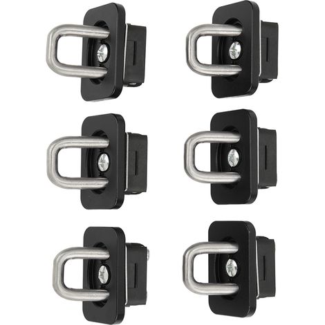 6-teiliges Set LKW-Kipphaken aus Edelstahl, 1000-Pfund-Abschleppösen, kompatibel mit Chevy Silverado 2007–2021, Schwarz (1/5)
