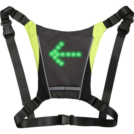 Gilet cycliste LED rechargeable USB, gilet vélo réfléchissant avec indicateurs directionnels clignotants, sécurité nocturne pour cyclistes. (1/5)