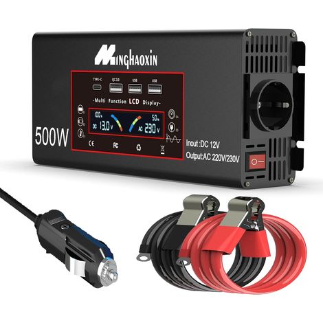Convertisseur 12v 220v 500W/1000W Sinus Inverter Sinusodale Onduleur LCD (1/5)