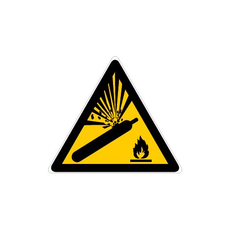 Panneau Danger bouteille préssurisée - Rigide Triangle 100mm - 4180359