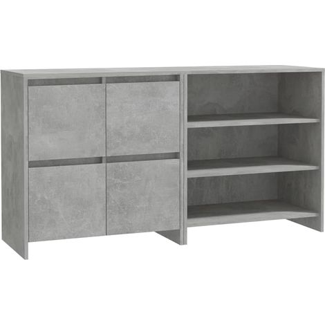 Buffet  Meuble de rangement  s 2 pcs Gris béton Bois d'ingénierie (1/5)