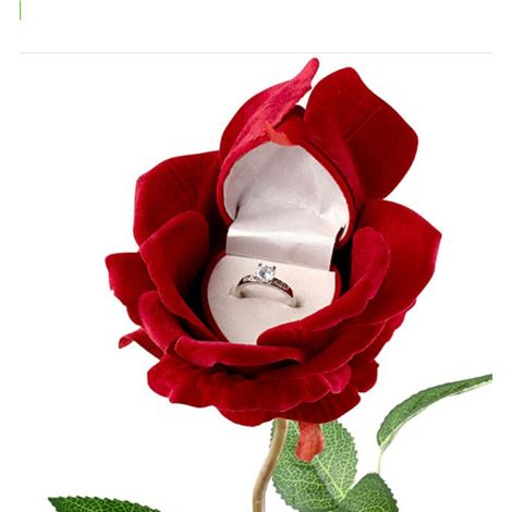Ensoleille – Boîte à bague en rose rouge 10 cm – Écrin mariage pour fiançailles – Rangement bijoux élégant – Cadeau Saint-Valentin (1/5)