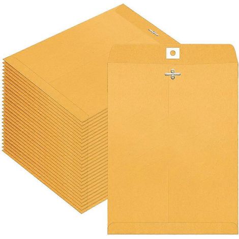 Enveloppes à fermoir 9 x 12 pouces (23 x 30,5 cm), paquet de 100 - Enveloppes kraft avec fermeture à fermoir - pour la maison, le bureau, le commerce ou l'école (1/5)