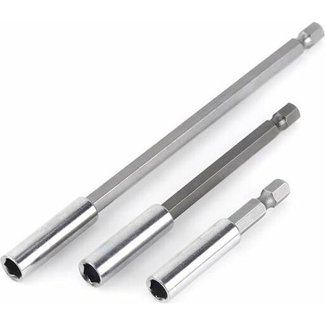 Mandrin de perceuse en 3 parties avec fixation hexagonale, mandrin magnétique pour perceuse-visseuse - extension de 6,35 mm (1/4") (1/5)