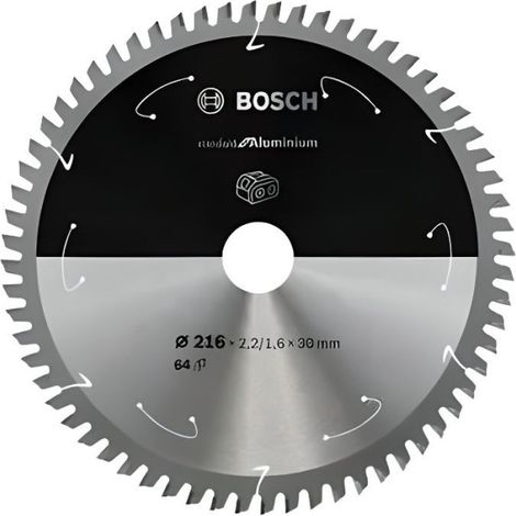 Lame de scie circulaire au carbure BOSCH 216 x 30 x 2,2 mm (64 dents) - Aluminium
