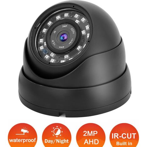 Caméra de surveillance AHD 1080p dôme pour bus, bateau, voiture - Système NTSC (Noir) (1/5)