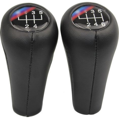 Lieferung von BMW WE36E46 Autogriffen mit Schalthebeln - komplett aus Leder, schwarz, mit schrägem Logo, 5 Gänge pro Packung. (1/4)