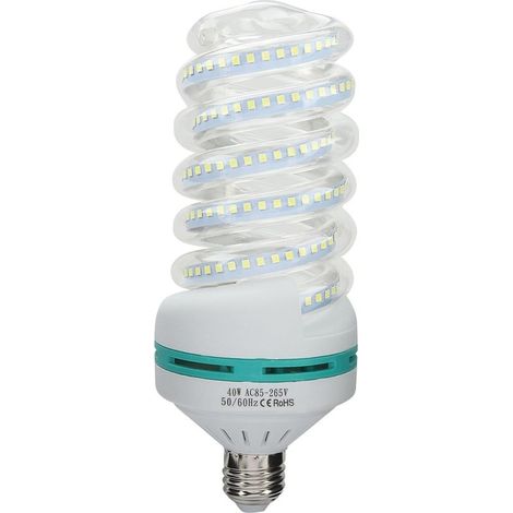 Bulb LED spiral E27 to saving energy, light white shiny, AC 180240V (40W) (1/5)