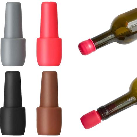 Bouchon en silicone pour bouteille de vin, bouchon réutilisable pour bouteille de vin mousseux, bouchon hermétique pour conserver la fraîcheur du vin, bouchon pour bouteille de bière et de champagne (