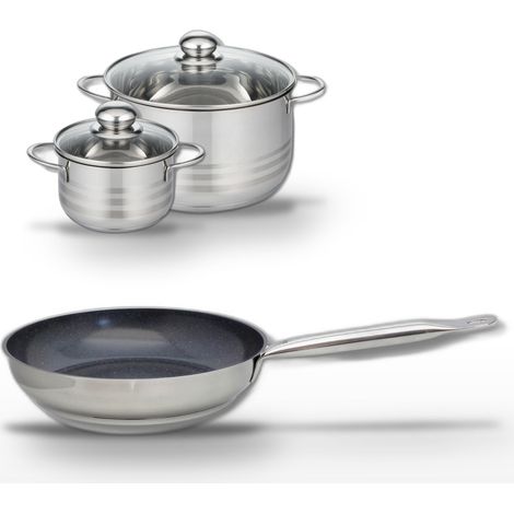 Lot Poêle 24cm & 2 Faitouts 14/20cm Elo Profi Therm Platinum (1/5)