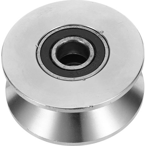 Poulie à Gorge U Acier Inoxydable Résistante pour Porte Coulissante Roue Métallique de Porte de Grange Poulie de Rail Suspendu Silencieuse pour Usage Résidentiel et Commercial