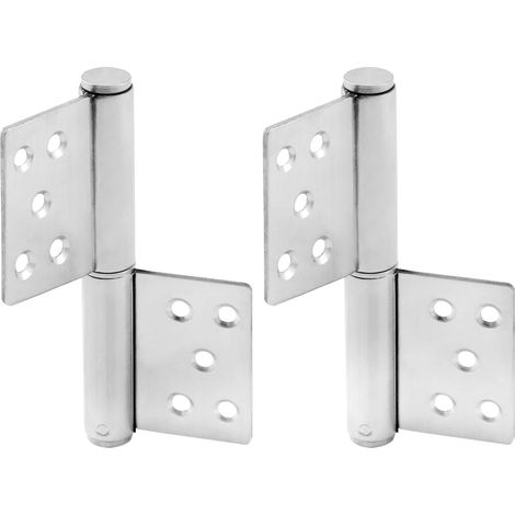 2 pièces Charnières de Porte en Acier Inoxydable Robustes Charnières à Visser pour Portes en Bois, Angle d'Ouverture à 360 degrés (1/5)