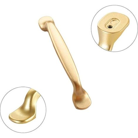 12 Pièces Poignée Meuble Doré Poignee de Meuble Cuisine Doré Poignées de Placard Tiroir Poignées de Placard Tiroir Chambre Doré Cuisine Armoire Porte Poignées Meubles de Cuisine avec Vis (1/4)