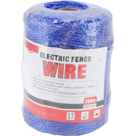 Clôture électrique Polywire 6 brins en acier inoxydable 200M Poly fil pour la Protection agricole MLD-040F