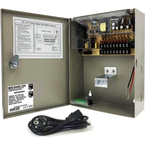 Box Alimentatore Power Box 9 Canali Tvcc 12V 240W (Box-9009X Ups)