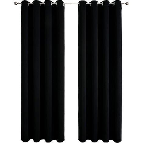 Rideau-noir-100200cm par pièce Convient pour le salon, la chambre à coucher, l'assombrissement, l'isolation thermique et l'isolation phonique (1/4)