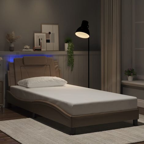 Estructura de cama Viana con LED sin colchón capuchino 100x200 cm vidaXL (1/5)