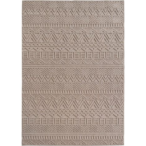 Ayyildiz Tapis Moderne - Structure 3D Cube - Motif Tressé - Salon Tapis Court - beige - 140 cm x 200 cm