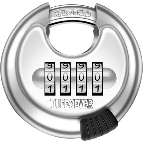 Cadenas à Code, Cadenas à Combinaison Cadenas Extérieur à 4 Chiffres à Anse en Acier Trempé Serrure Combiné Cadenas Rond Robuste Imperméable 70mm (1/5)