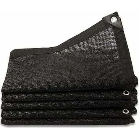 1pc, noir, filet d'ombrage 8 aiguilles ombre 80% voile d'ombrage épaisse renforcée, filet coupe-vent pour serre avec œillets, pour couverture de plantes/serre/jardin/pergola (3x5m) (1/4)