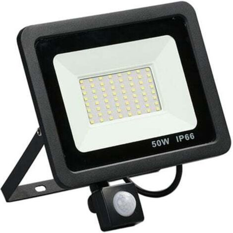 Projecteur LED Détecteur de Mouvement 50W, Spot LED Extérieur, Étanche IP66 Projecteur Exterieur LED, 6500K Blanc Froid Projecteur LED Exterieur Detecteur de Mouvement Pour Cour, Garage,Patio [Classe (1/5)