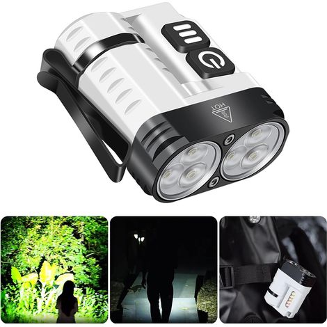 LED Pocket Small Waterproof Torch Flashlight Hat Clip Torch Flashlight for Camping, Walking, Hiking, Climbing, Outdoor Use (1/5)
