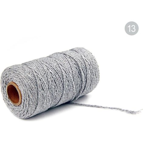 Cordes En Coton Macramé - Corde Tressée Naturelle Beige Blanc - Pour Suspension Murale Tapisserie Rêve-Catcher Décoration Mariage Emballage Cadeau - 100 M (1/5)