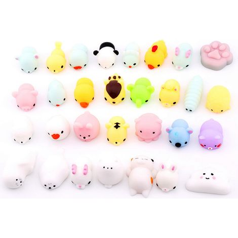 Lot de 50 jouets anti-stress mignons et doux pour enfants et adultes, animaux variés, petits et innovants (1/5)
