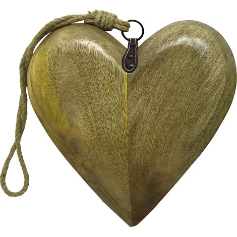 Signes Grimalt Colgante Decoracion  Corazon De Madera Grande Colgantes Marrón 6x30x30cm 32748