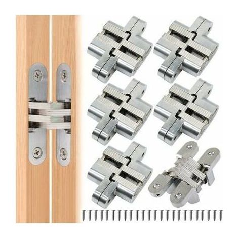 Bisagra transversal plegable oculta de 6 piezas, bisagra de cierre invisible, bisagra curva para armario, muebles (1/5)