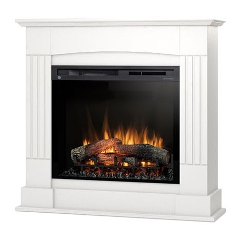Caminetto elettrico da pavimento a libera installazione a LED - Bianco - 107 x 101 x 30 - 28" - CAVO (1/5)