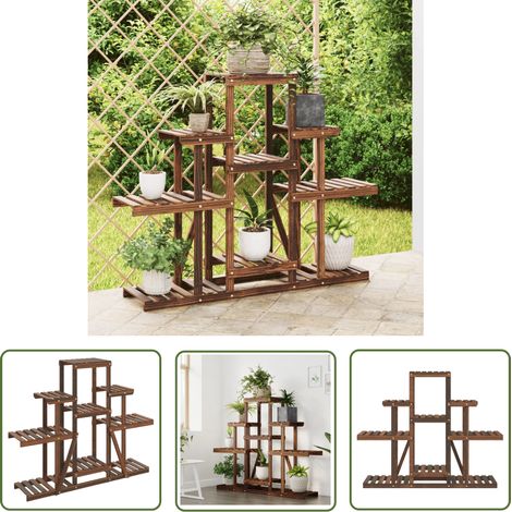The Living Store Support à fleurs 110x25x96 cm bois massif de sapin - Supports De Plantes - Jardinière - Rangement Extérieur - Meuble De Jardin - Déco Intérieur (1/5)
