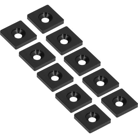 Aluminium-Endkappen für Profile, 10 Stück, einlochiges Schienenabdeckungsset, schwarz, Lüftungssystem (1/5)